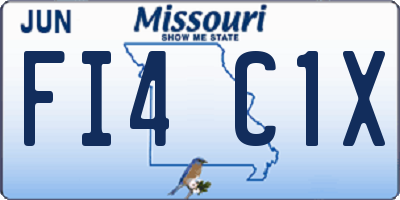 MO license plate FI4C1X