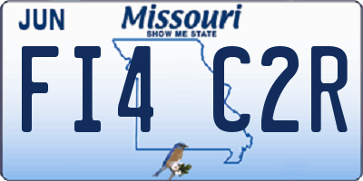 MO license plate FI4C2R