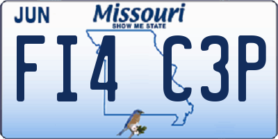 MO license plate FI4C3P