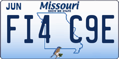 MO license plate FI4C9E