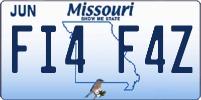 MO license plate FI4F4Z
