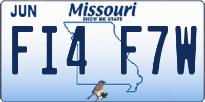 MO license plate FI4F7W