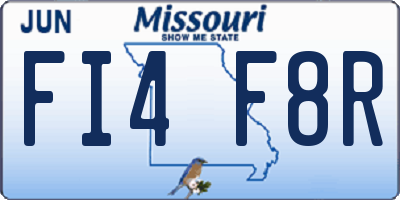 MO license plate FI4F8R