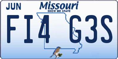 MO license plate FI4G3S