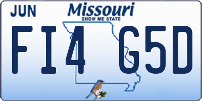 MO license plate FI4G5D