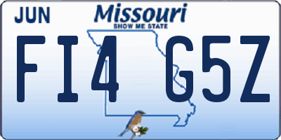 MO license plate FI4G5Z