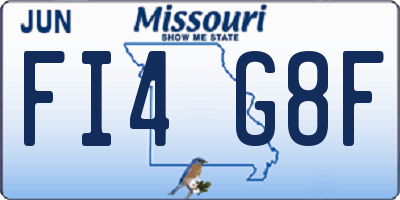 MO license plate FI4G8F