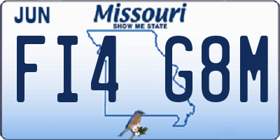 MO license plate FI4G8M