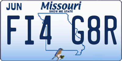 MO license plate FI4G8R
