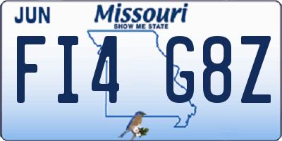 MO license plate FI4G8Z