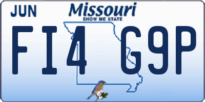 MO license plate FI4G9P