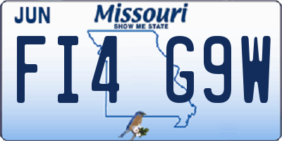 MO license plate FI4G9W