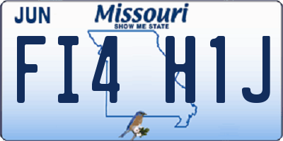 MO license plate FI4H1J