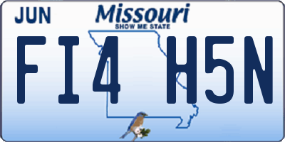 MO license plate FI4H5N