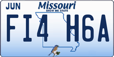 MO license plate FI4H6A