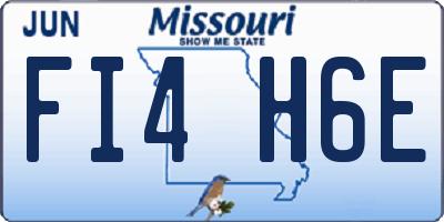 MO license plate FI4H6E