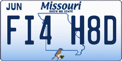 MO license plate FI4H8D