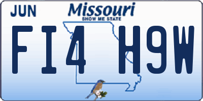 MO license plate FI4H9W