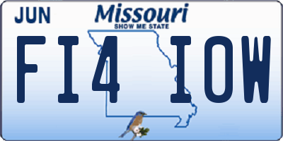 MO license plate FI4I0W