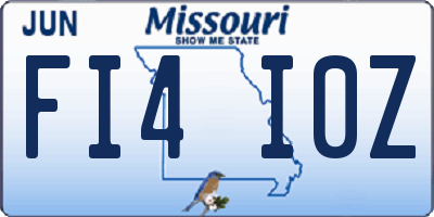 MO license plate FI4I0Z