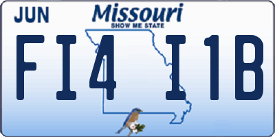 MO license plate FI4I1B