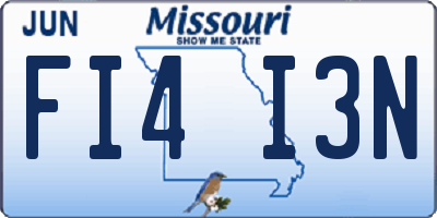 MO license plate FI4I3N
