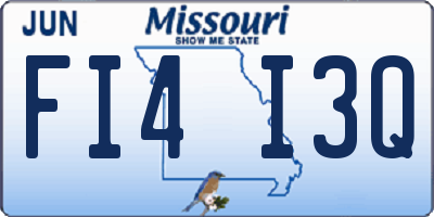 MO license plate FI4I3Q