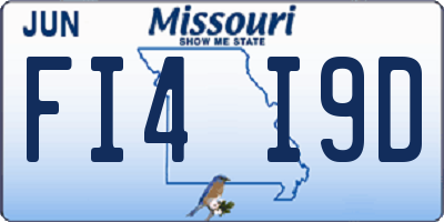 MO license plate FI4I9D