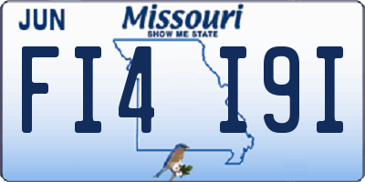 MO license plate FI4I9I