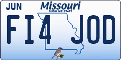 MO license plate FI4J0D