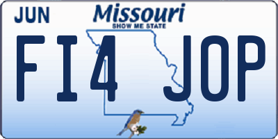 MO license plate FI4J0P