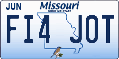 MO license plate FI4J0T