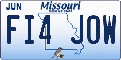 MO license plate FI4J0W