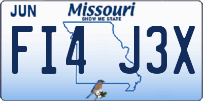 MO license plate FI4J3X