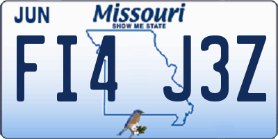 MO license plate FI4J3Z