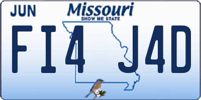MO license plate FI4J4D