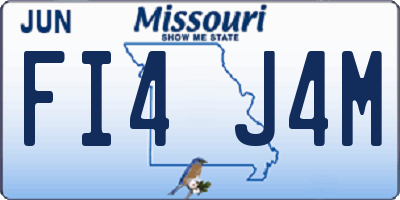 MO license plate FI4J4M