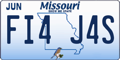 MO license plate FI4J4S