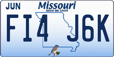 MO license plate FI4J6K