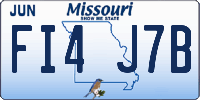 MO license plate FI4J7B