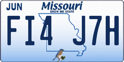 MO license plate FI4J7H
