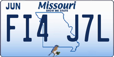 MO license plate FI4J7L
