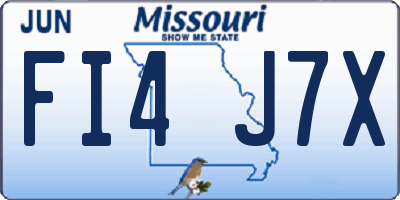 MO license plate FI4J7X