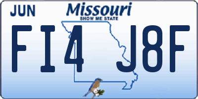 MO license plate FI4J8F