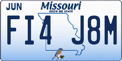 MO license plate FI4J8M