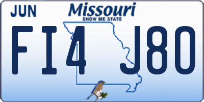 MO license plate FI4J8O