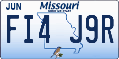 MO license plate FI4J9R