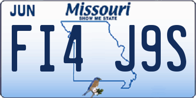 MO license plate FI4J9S