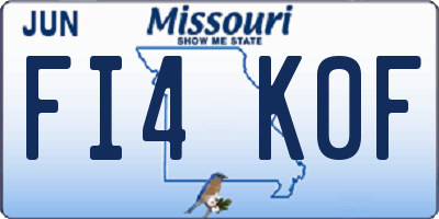 MO license plate FI4K0F