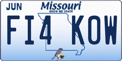 MO license plate FI4K0W